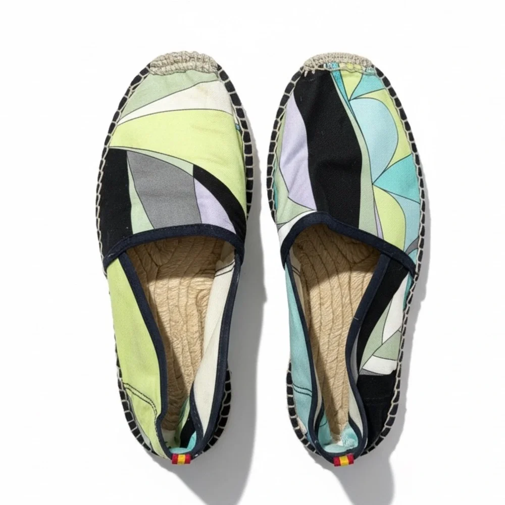 Silk Pucci Scarf Inspired Espadrille Flats Resort Shoes Made in Spain Size 6